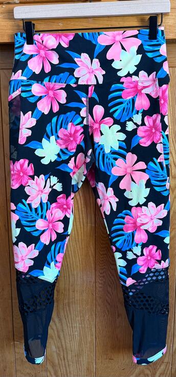 PINK Victoria's Secret Pants - PINK Victoria's Secret Tropical Floral Mesh Leggings L